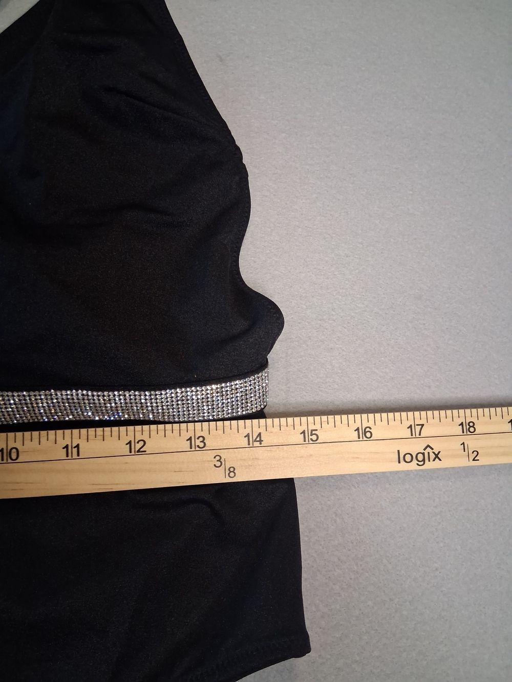 Victoria's Secret Black Rhinestone One Piece Swimsuit Size Medium | Plunge Neck - Picture 5 of 9